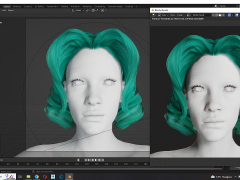 Realistic Female short hair 3D 모델