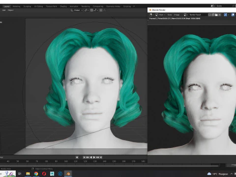 Realistic Female short hair 3D Model