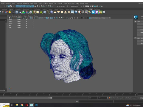 Realistic Female short hair 3D Model