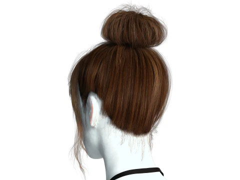 Realistic Female hair colorable 3D Model
