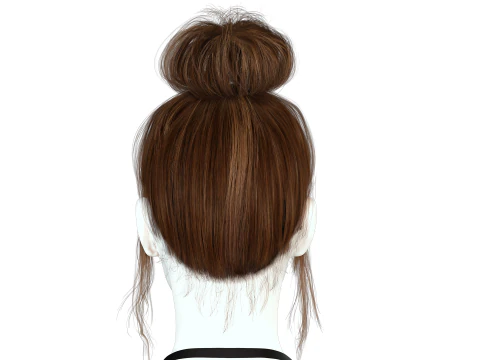 Realistic Female hair colorable 3D Model