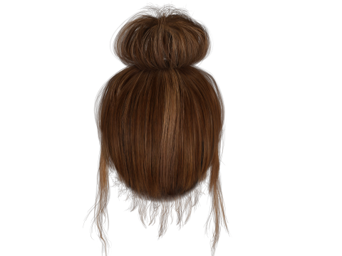 Realistic Female hair colorable Modello 3D