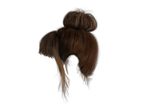 Realistic Female hair colorable 3D Model