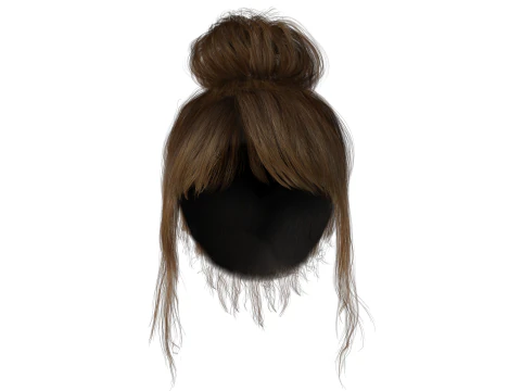 Realistic Female hair colorable 3D Model