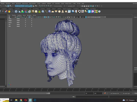 Realistic Female hair colorable 3D Model