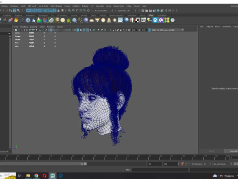 Realistic Female hair colorable 3D Model