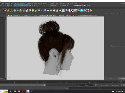 Realistic Female hair colorable Modello 3D