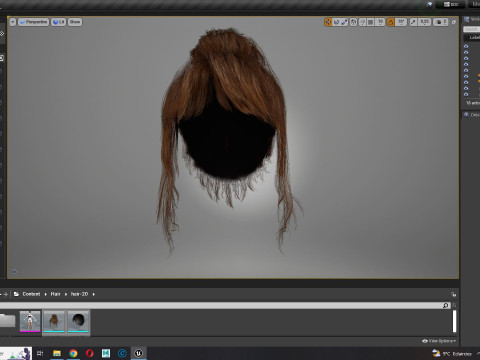 Realistic Female hair colorable Modello 3D