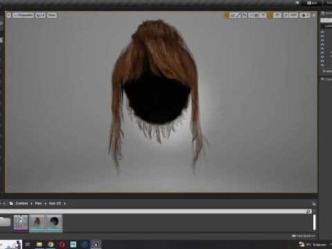 Realistic Female hair colorable 3D Model