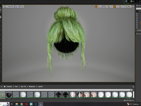 Realistic Female hair colorable Modello 3D