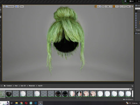 Realistic Female hair colorable 3D Model
