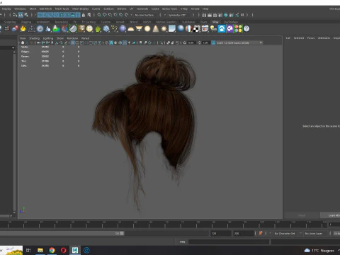 Realistic Female hair colorable 3D Model