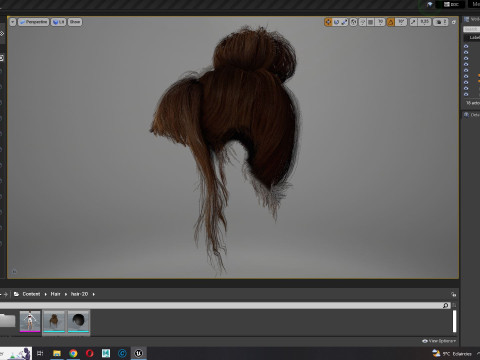Realistic Female hair colorable Modello 3D