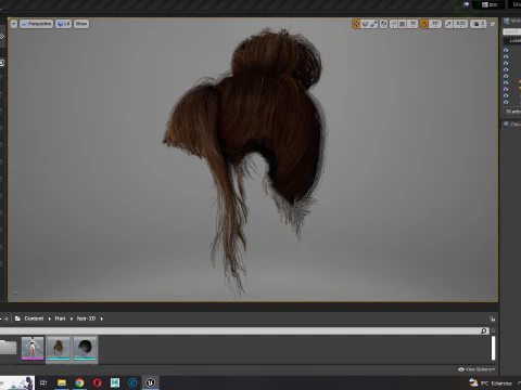 Realistic Female hair colorable 3D Model