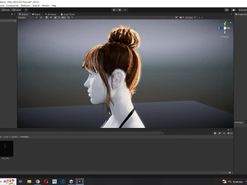Realistic Female hair colorable 3D Model