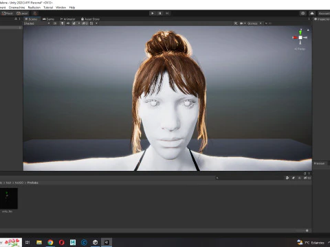 Realistic Female hair colorable 3D Model