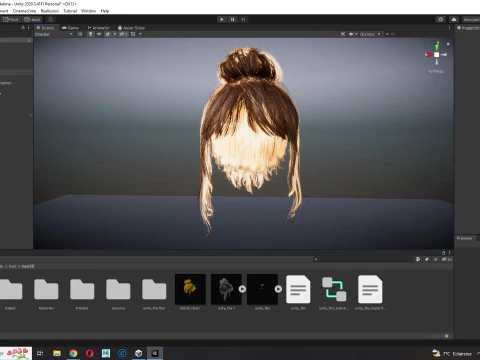 Realistic Female hair colorable 3D Model