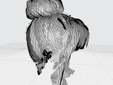 Realistic Female hair colorable 3D Model