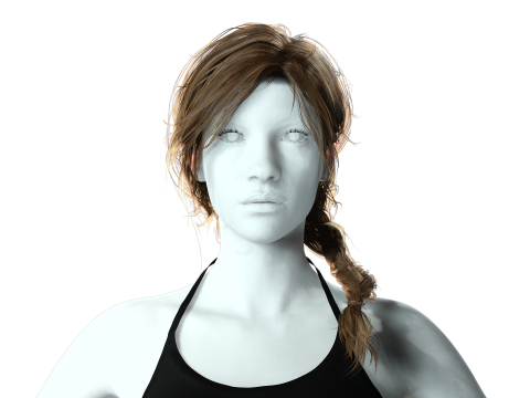 Realistic Female hair braid side 3Dモデル