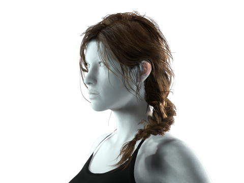 Realistic Female hair braid side 3Dモデル