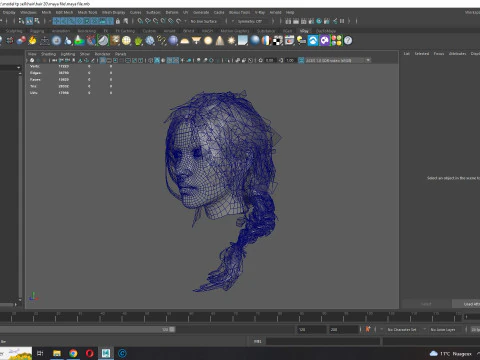 Realistic Female hair braid side 3D Model