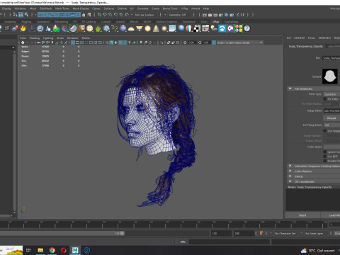 Realistic Female hair braid side 3Dモデル