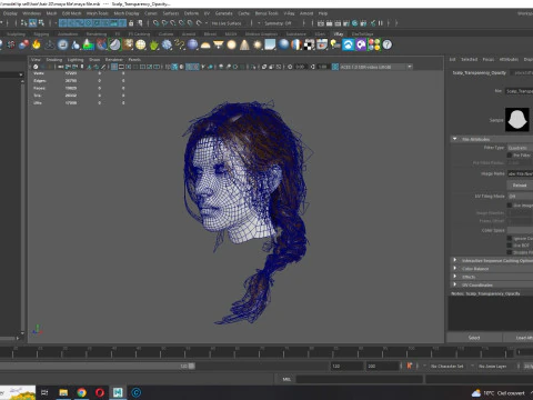 Realistic Female hair braid side 3D Model