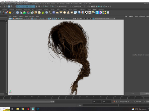 Realistic Female hair braid side 3Dモデル