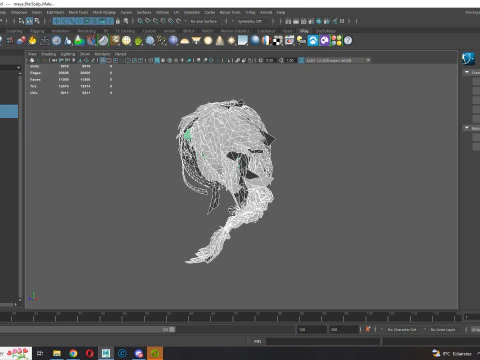 Realistic Female hair braid side 3D Model