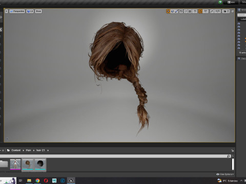 Realistic Female hair braid side 3Dモデル