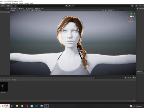 Realistic Female hair braid side 3D Model