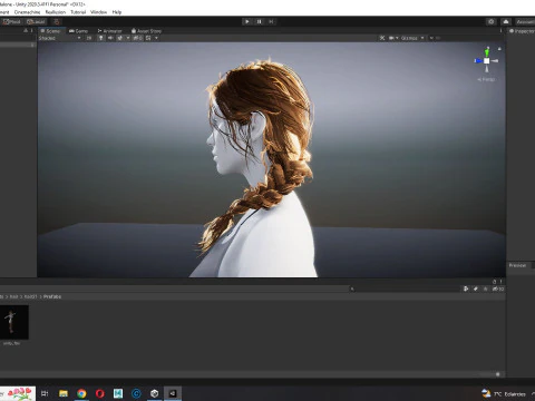 Realistic Female hair braid side 3D Model