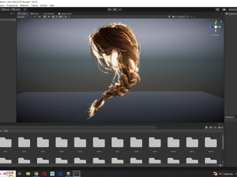 Realistic Female hair braid side 3Dモデル