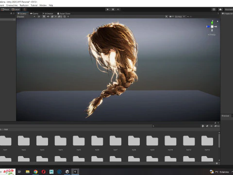 Realistic Female hair braid side 3D Model