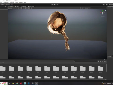 Realistic Female hair braid side 3D Model