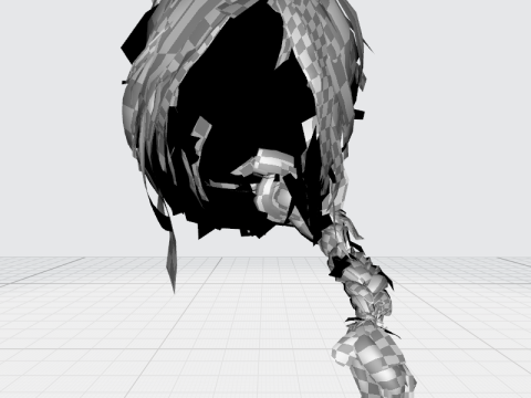 Realistic Female hair braid side 3Dモデル