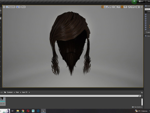 Realistic Female hair band 3D Model