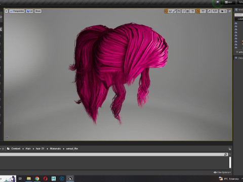 Realistic Female hair band 3D Model