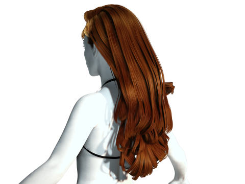 Realistic long hair female 3D मॉडल