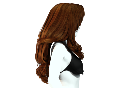 Realistic long hair female 3D मॉडल