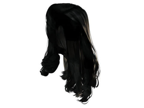 Realistic long hair female 3D Model