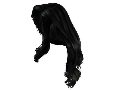 Realistic long hair female 3D Model