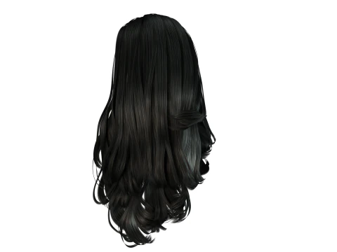 Realistic long hair female 3D Model