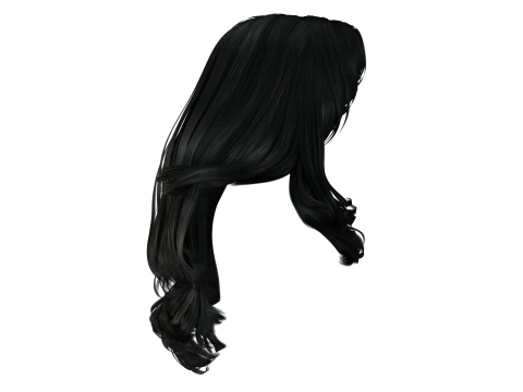 Realistic long hair female 3D Model