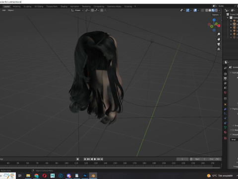 Realistic long hair female 3D मॉडल