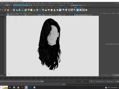 Realistic long hair female 3D Model