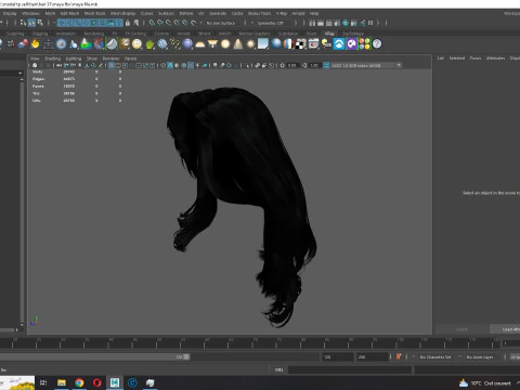 Realistic long hair female 3D Model