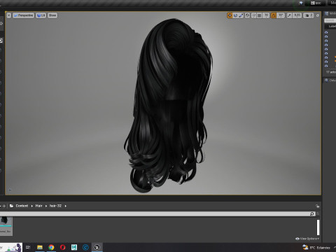 Realistic long hair female 3D मॉडल