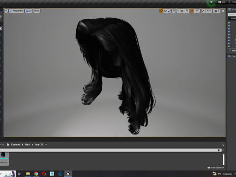 Realistic long hair female 3D मॉडल