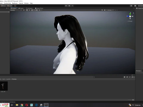 Realistic long hair female 3D Model